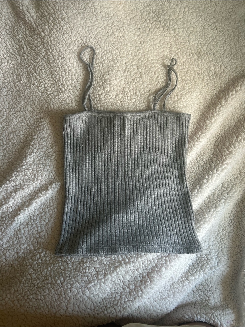 Loft Outlet Gray Ribbed Cropped Tank